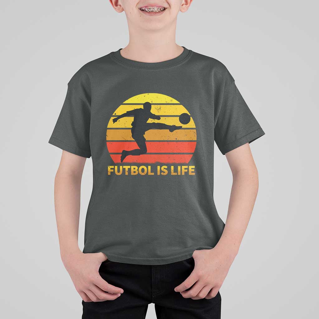Funny Football T Shirt For Kid Futbol Is Life Vintage Soccer Lover - Wonder Print Shop