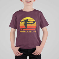Funny Football T Shirt For Kid Futbol Is Life Vintage Soccer Lover - Wonder Print Shop
