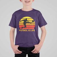 Funny Football T Shirt For Kid Futbol Is Life Vintage Soccer Lover - Wonder Print Shop