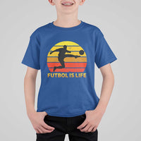 Funny Football T Shirt For Kid Futbol Is Life Vintage Soccer Lover - Wonder Print Shop