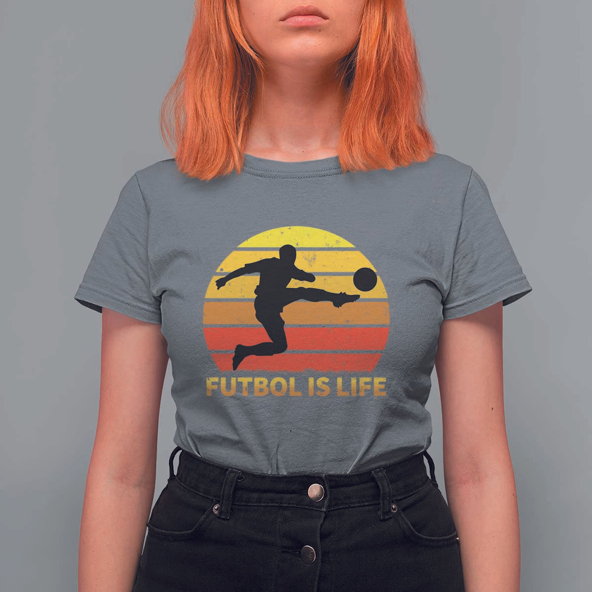 Funny Football T Shirt For Women Futbol Is Life Vintage Soccer Lover - Wonder Print Shop
