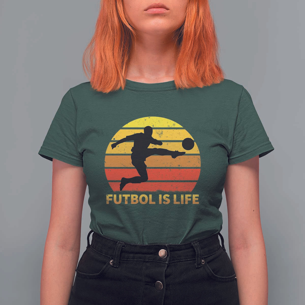 Funny Football T Shirt For Women Futbol Is Life Vintage Soccer Lover - Wonder Print Shop