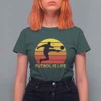Funny Football T Shirt For Women Futbol Is Life Vintage Soccer Lover - Wonder Print Shop