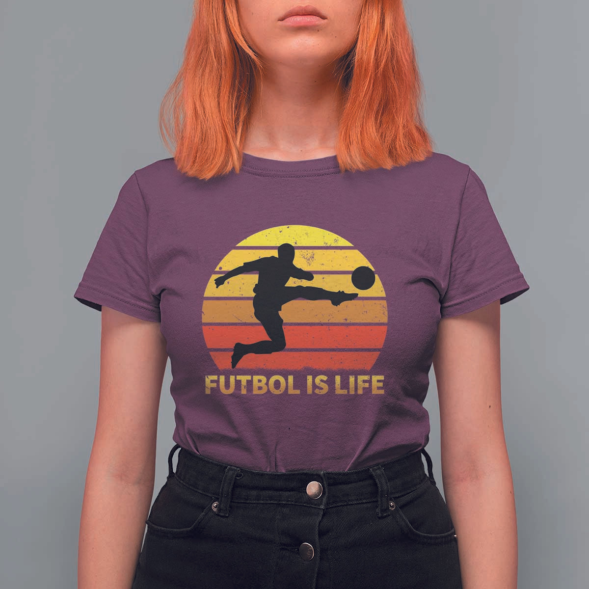 Funny Football T Shirt For Women Futbol Is Life Vintage Soccer Lover - Wonder Print Shop