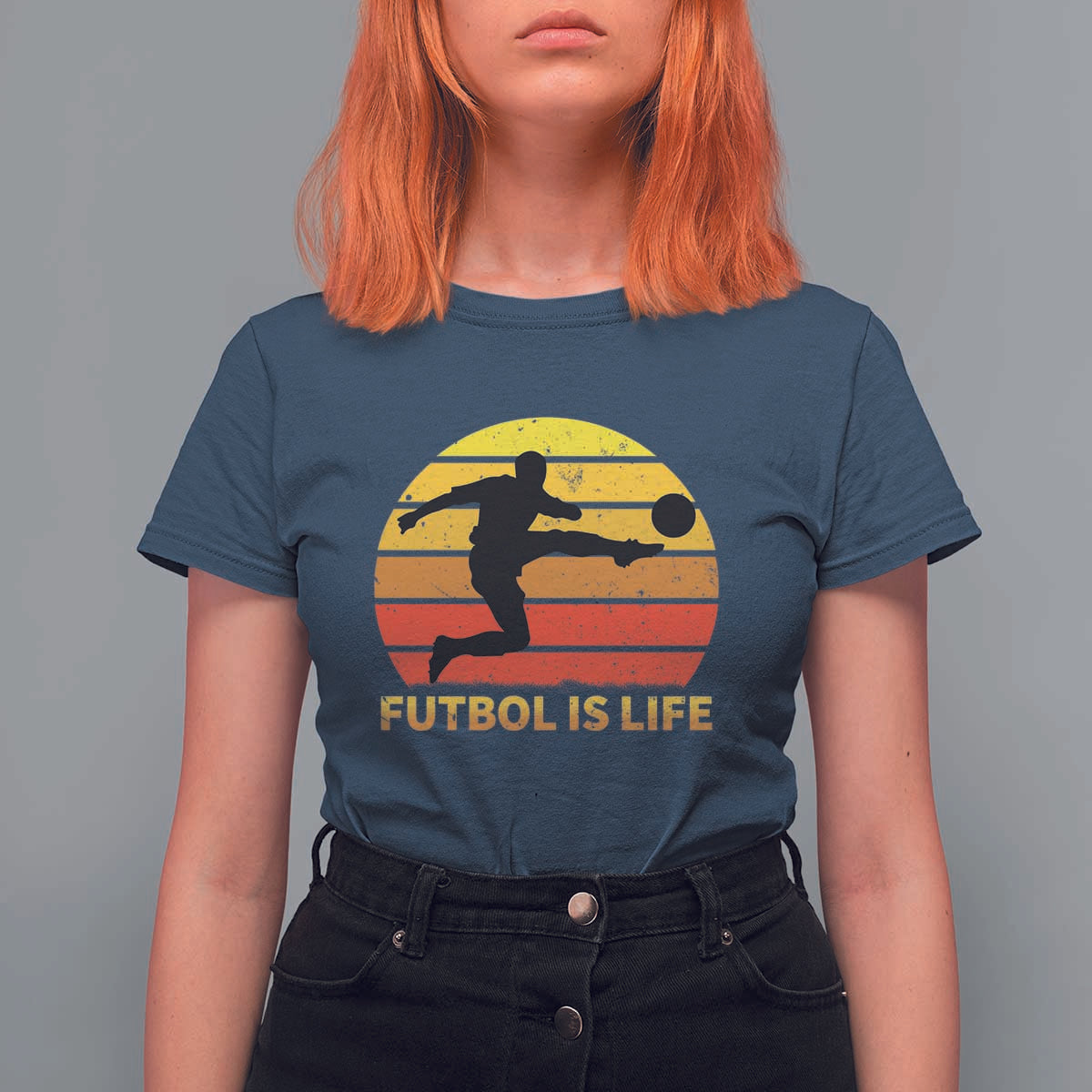 Funny Football T Shirt For Women Futbol Is Life Vintage Soccer Lover - Wonder Print Shop