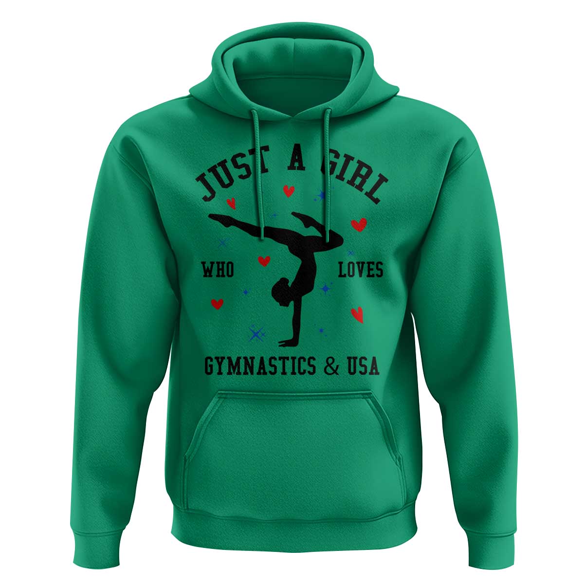 Just A Girl Who Loves Gymnastics And USA Hoodie Support Sport Gymnast - Wonder Print Shop