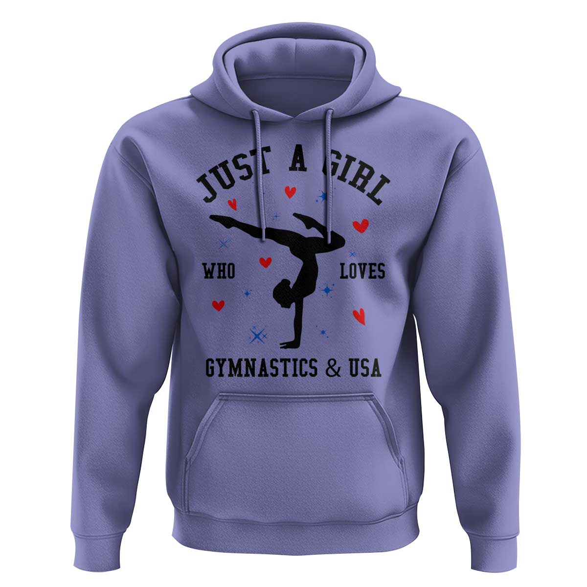 Just A Girl Who Loves Gymnastics And USA Hoodie Support Sport Gymnast - Wonder Print Shop