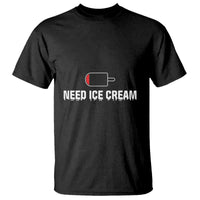 Funny Need Ice Cream T Shirt Cool Summer Vacation Low Battery - Wonder Print Shop