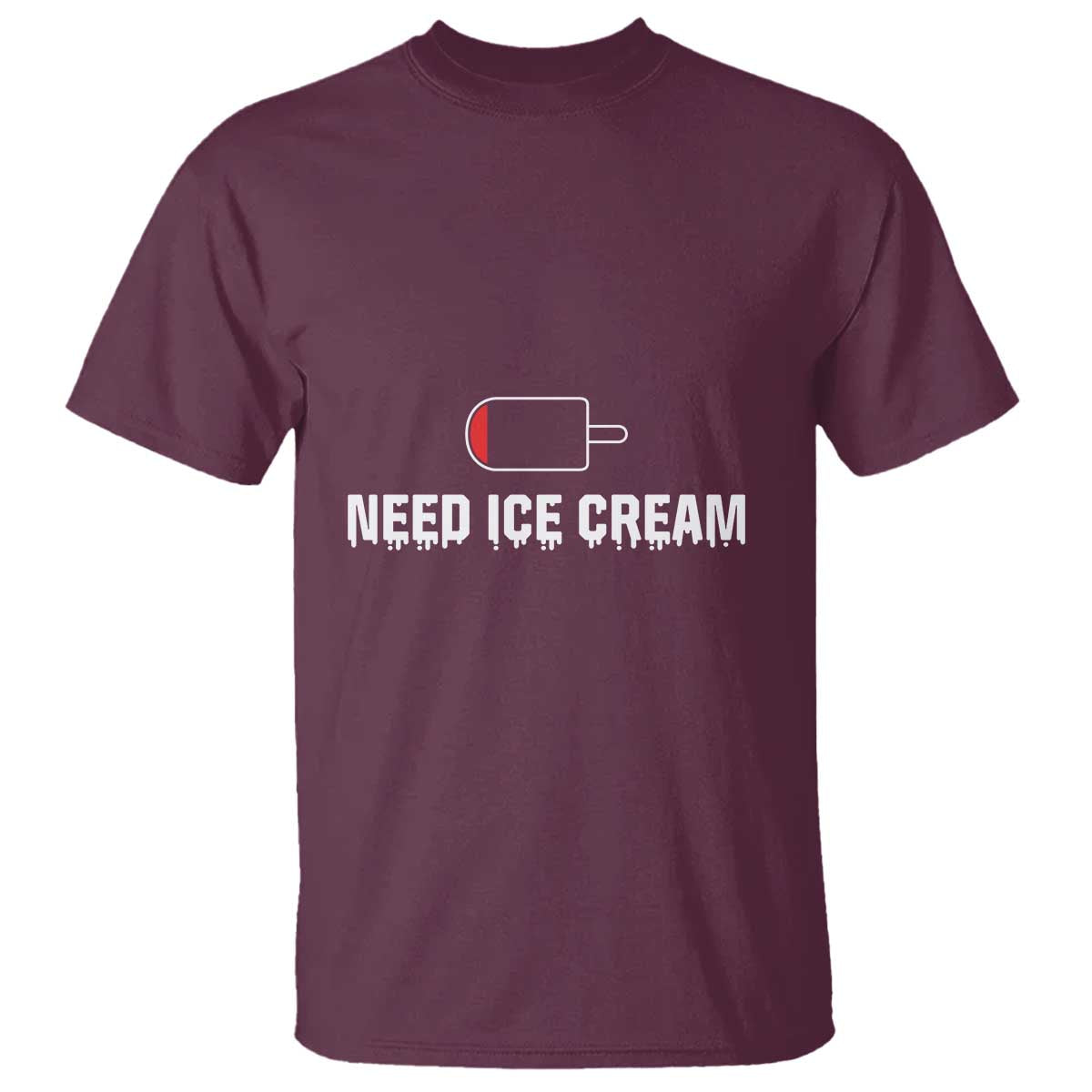 Funny Need Ice Cream T Shirt Cool Summer Vacation Low Battery - Wonder Print Shop