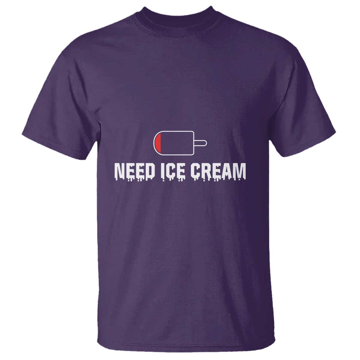 Funny Need Ice Cream T Shirt Cool Summer Vacation Low Battery - Wonder Print Shop