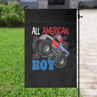 Funny All American Boy 4th Of July Garden Flag Monster Trucks American Flag Fireworks - Wonder Print Shop