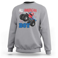 Funny All American Boy 4th Of July Sweatshirt Monster Trucks American Flag Fireworks - Wonder Print Shop