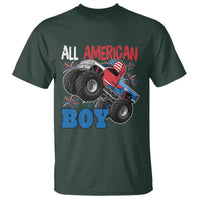 Funny All American Boy 4th Of July T Shirt Monster Trucks American Flag Fireworks - Wonder Print Shop
