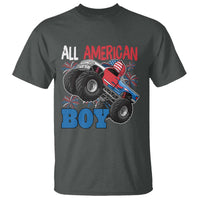 Funny All American Boy 4th Of July T Shirt Monster Trucks American Flag Fireworks - Wonder Print Shop