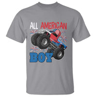 Funny All American Boy 4th Of July T Shirt Monster Trucks American Flag Fireworks - Wonder Print Shop