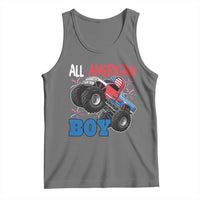 Funny All American Boy 4th Of July Tank Top Monster Trucks American Flag Fireworks - Wonder Print Shop