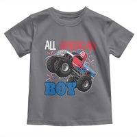 Funny All American Boy 4th Of July Toddler T Shirt Monster Trucks American Flag Fireworks - Wonder Print Shop