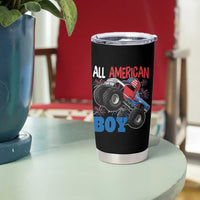 Funny All American Boy 4th Of July Tumbler Cup Monster Trucks American Flag Fireworks - Wonder Print Shop