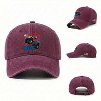 Funny All American Boy 4th Of July Washed Cotton Baseball Cap Monster Trucks American Flag Fireworks