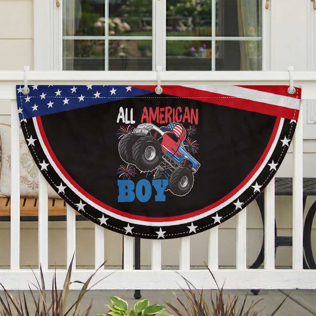 Funny All American Boy 4th Of July Patriotic Fan Flag Monster Trucks American Flag Fireworks