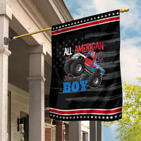 Funny All American Boy 4th Of July Garden Flag Monster Trucks American Flag Fireworks