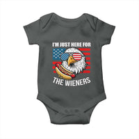Funny I'm Just Here For The Wieners Baby Onesie 4th Of July Bald Eagle Hot Dog Lover - Wonder Print Shop