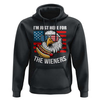 Funny I'm Just Here For The Wieners Hoodie 4th Of July Bald Eagle Hot Dog Lover - Wonder Print Shop