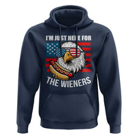 Funny I'm Just Here For The Wieners Hoodie 4th Of July Bald Eagle Hot Dog Lover - Wonder Print Shop