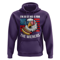 Funny I'm Just Here For The Wieners Hoodie 4th Of July Bald Eagle Hot Dog Lover - Wonder Print Shop
