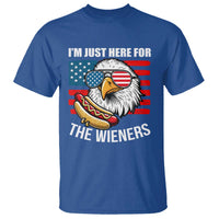 Funny I'm Just Here For The Wieners T Shirt 4th Of July Bald Eagle Hot Dog Lover - Wonder Print Shop