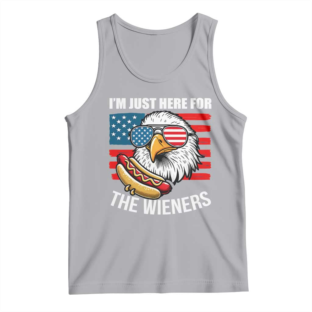 Funny I'm Just Here For The Wieners Tank Top 4th Of July Bald Eagle Hot Dog Lover - Wonder Print Shop