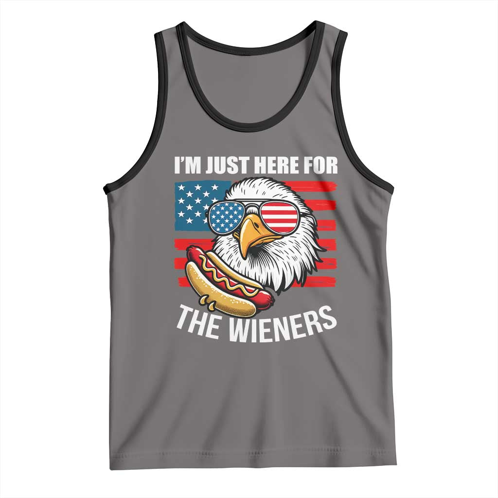 Funny I'm Just Here For The Wieners Tank Top 4th Of July Bald Eagle Hot Dog Lover - Wonder Print Shop