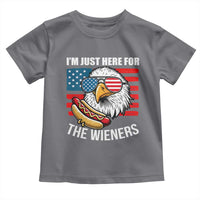 Funny I'm Just Here For The Wieners Toddler T Shirt 4th Of July Bald Eagle Hot Dog Lover - Wonder Print Shop