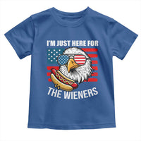 Funny I'm Just Here For The Wieners Toddler T Shirt 4th Of July Bald Eagle Hot Dog Lover - Wonder Print Shop