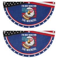 Funny I'm Just Here For The Wieners Patriotic Fan Flag 4th Of July Bald Eagle Hot Dog Lover