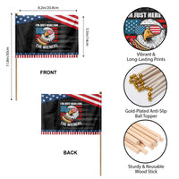 Funny I'm Just Here For The Wieners Patriotic Handheld Flag 4th Of July Bald Eagle Hot Dog Lover