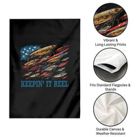 Funny Fisherman Keepin It Reel Garden Flag Fishing Lure American Flag Bass Fishing - Wonder Print Shop