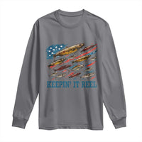 Funny Fisherman Keepin It Reel Long Sleeve Shirt Fishing Lure American Flag Bass Fishing - Wonder Print Shop