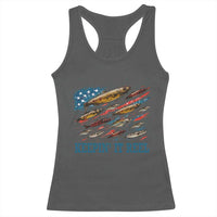 Funny Fisherman Keepin It Reel Racerback Tank Top Fishing Lure American Flag Bass Fishing - Wonder Print Shop