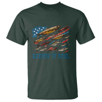 Funny Fisherman Keepin It Reel T Shirt Fishing Lure American Flag Bass Fishing - Wonder Print Shop