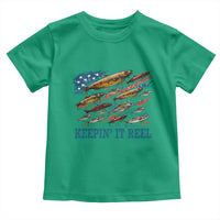 Funny Fisherman Keepin It Reel Toddler T Shirt Fishing Lure American Flag Bass Fishing - Wonder Print Shop