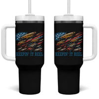 Funny Fisherman Keepin It Reel Tumbler With Handle Fishing Lure American Flag Bass Fishing - Wonder Print Shop