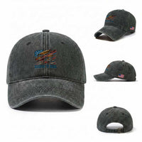 Funny Fisherman Keepin It Reel Washed Cotton Baseball Cap Fishing Lure American Flag Bass Fishing