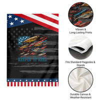 Funny Fisherman Keepin It Reel Garden Flag Fishing Lure American Flag Bass Fishing