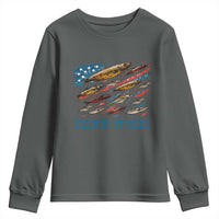 Funny Fisherman Keepin It Reel Youth Sweatshirt Fishing Lure American Flag Bass Fishing - Wonder Print Shop