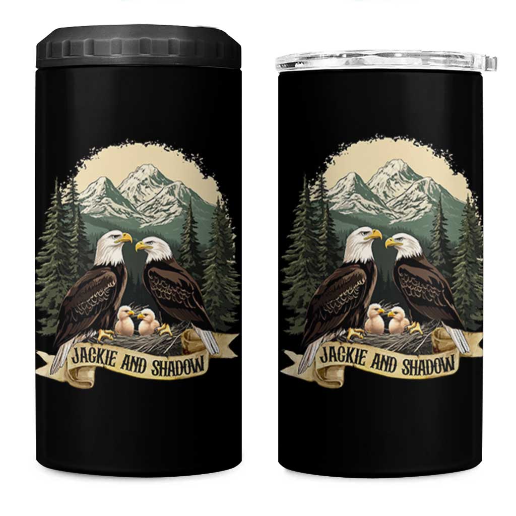 Funny Jackie And Shadow Eagle Family Matching 4 in 1 Can Cooler Tumbler Eagle Lover - Wonder Print Shop