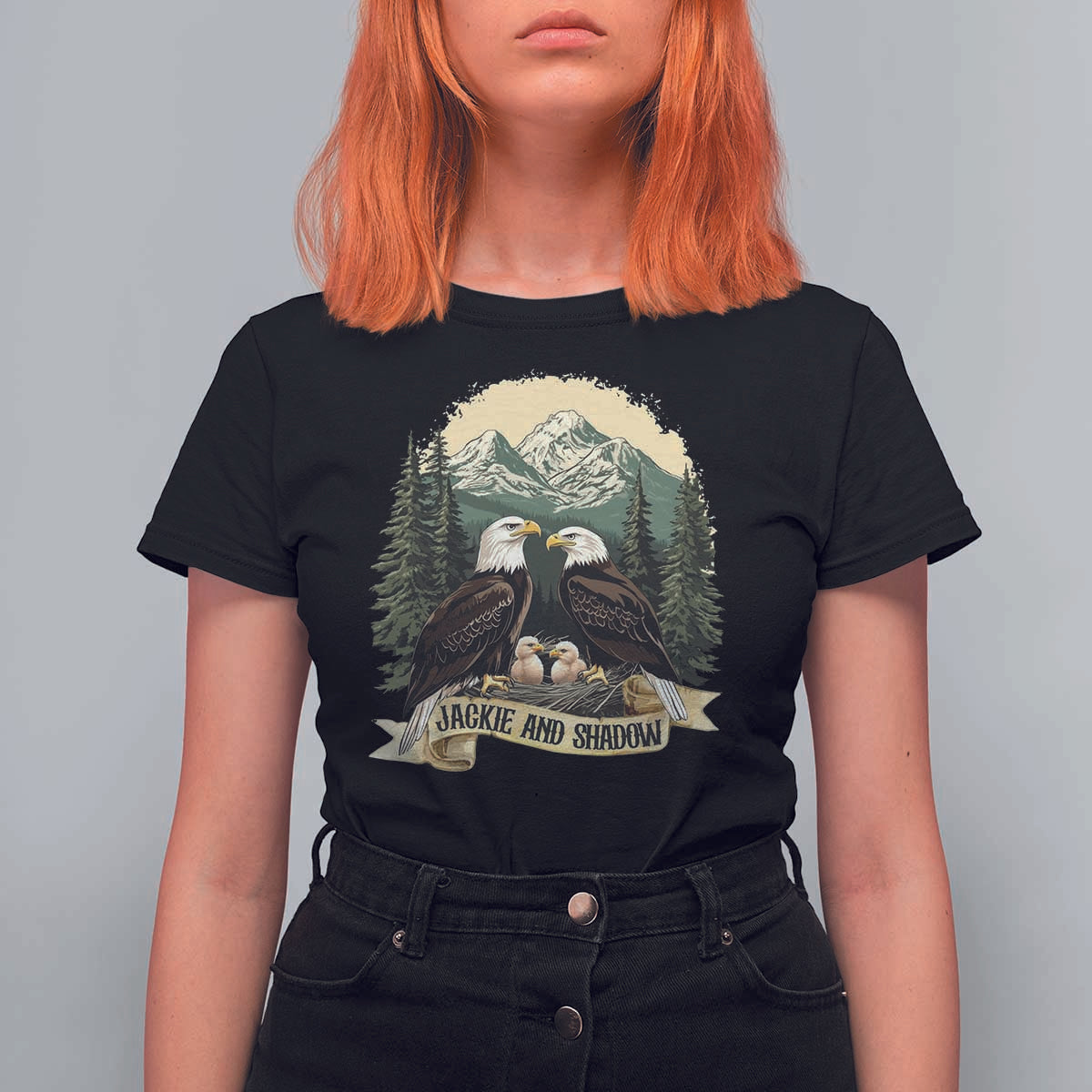 Funny Jackie And Shadow Eagle Family Matching T Shirt For Women Eagle Lover - Wonder Print Shop