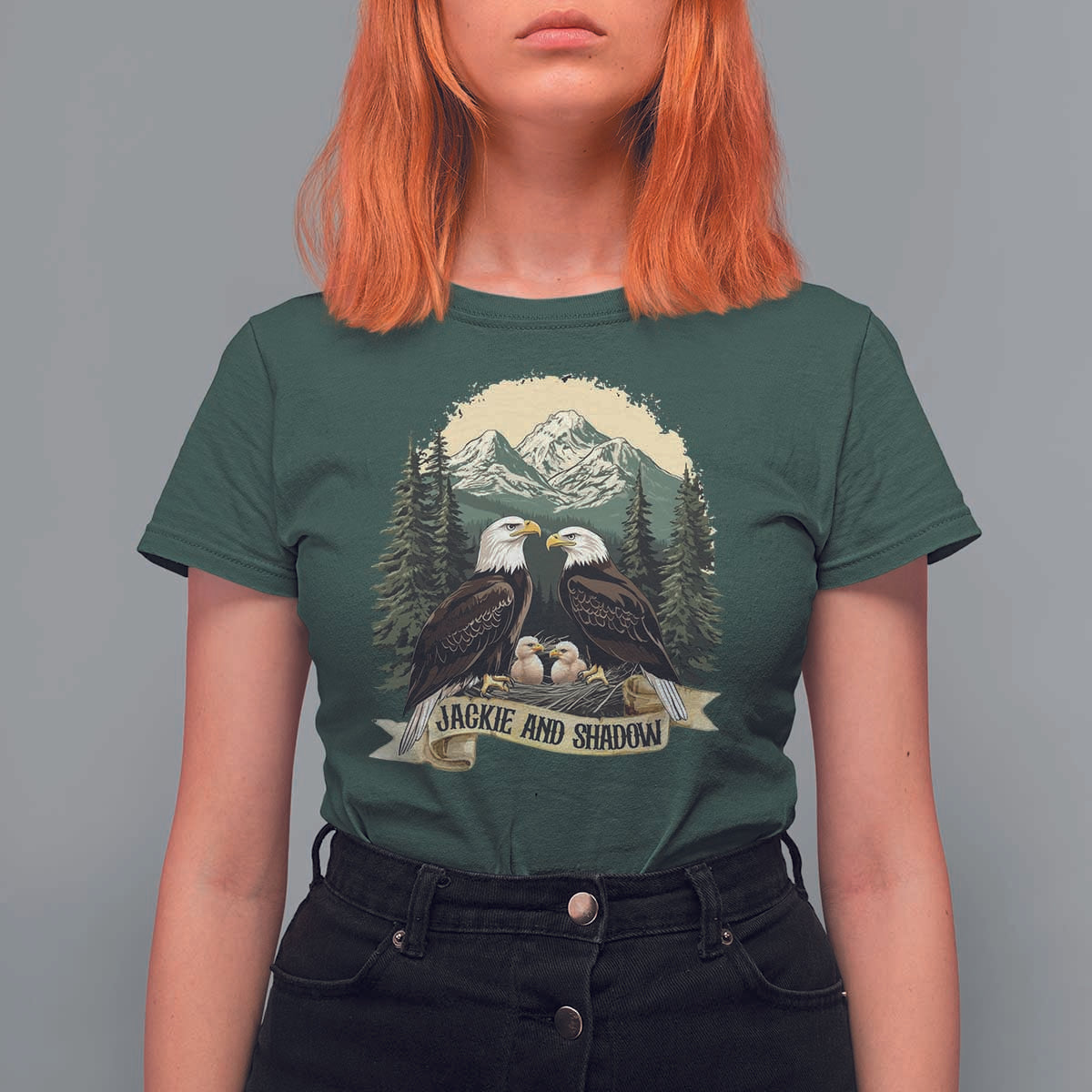 Funny Jackie And Shadow Eagle Family Matching T Shirt For Women Eagle Lover - Wonder Print Shop