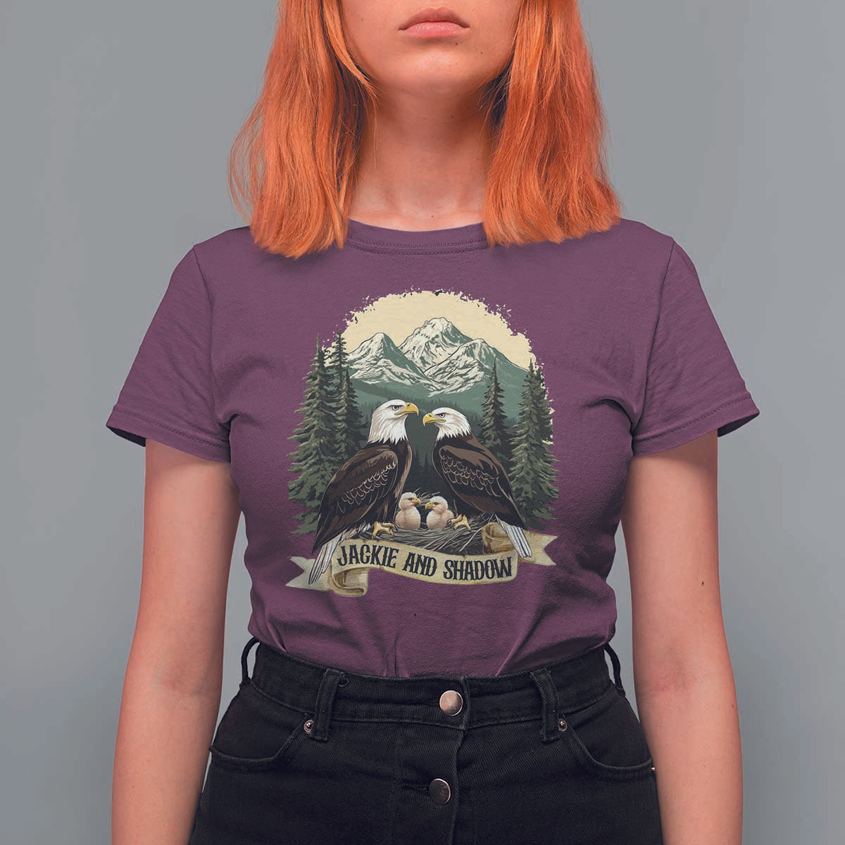 Funny Jackie And Shadow Eagle Family Matching T Shirt For Women Eagle Lover - Wonder Print Shop