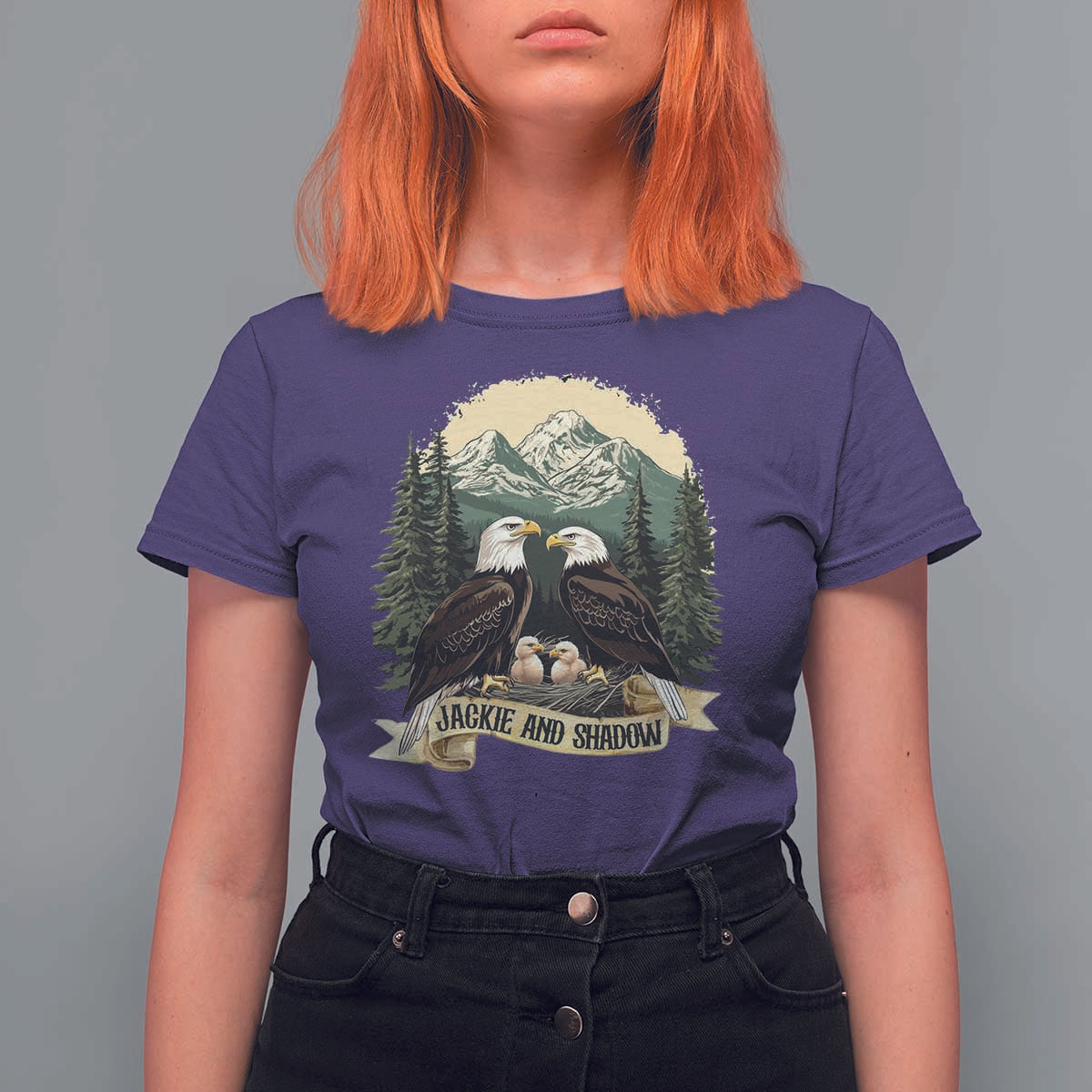 Funny Jackie And Shadow Eagle Family Matching T Shirt For Women Eagle Lover - Wonder Print Shop